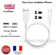 Cable pour iPhone USB charge rapide donnée iphone 17 16 15 14 13 12 11 XR X 8 7