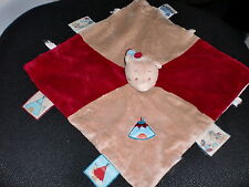 doudou plat ours indien Pinto et Kaya beige rouge bordeaux tipi NOUKIE'S noukies