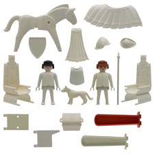 Playmobil Color Chevalier Chevaux Chabraque Chien Train Joueur Drapeau 3660 3661