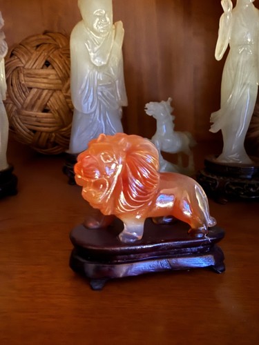 Statuette lion agate - statuette,