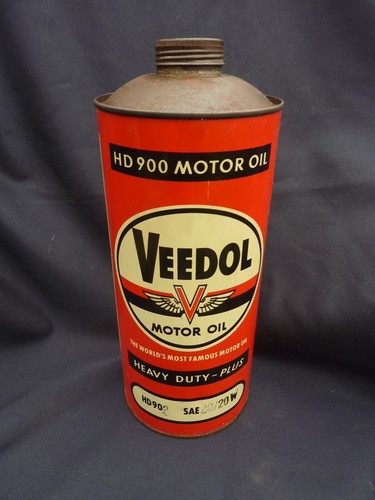 Rare bidon rond veedol - rare,