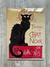 Plaque Publicitaire Décorative Émaillée La Tournée Du Chat Noir - 41x31 Cm