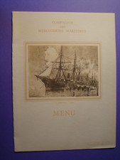 menu compagnie de navigation des MESSAGERIES MARITIMES - le cambodge 1862