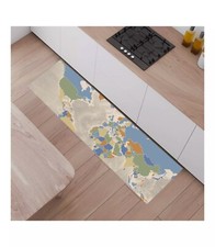 Tapis Poster Carte Du Monde pour La Cuisine,PVC avec Impression Supérieur