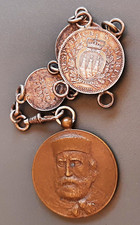 MEDAILLE Italie GARIBALDI 1939 Monnaies SAN MARINO 1898 LIRE Argent bracelet