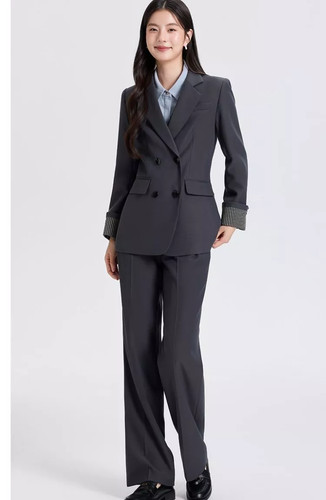 Tailleur femme gris blazer - tailleur,