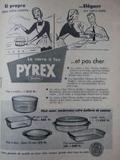 PUBLICITÉ DE PRESSE 1956 LE VERRE A FEU PYREX SEDLEX MOULE A CAKE - ADVERTISING