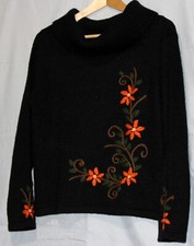 pull peruvien laine avec broderie, col boule, tres doux