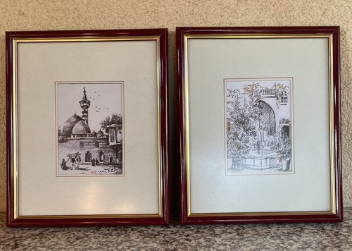 Paire dessins orientalistes - paire,