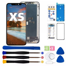 ECRAN COMPLET POUR IPHONE XS LCD VITRE TACTILE NOIR AVEC VERRE TREMPÉ KIT OUTIL