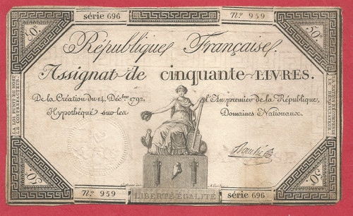 Assignat livres - 50,