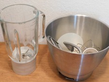 LOT USTENSILES + VERRE + CUVE bol recipient MELANGEUR ROBOT de CUISINE KENWOOD