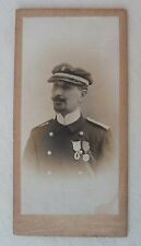 PHOTO petite CDV OFFICIER DE MARINE Casquette Médailles par MORETTA à TOULON 