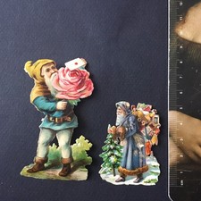2 Chromos Anciens Père Noël