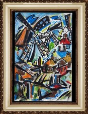 Gouache et pastels Sur Papier 28/42cms, "Les moulins de Montmartre"