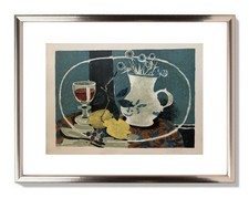 YVES GANNE (1935-2019) LITHOGRAPHIE ORIGINALE NATURE MORTE AUX CITRONS (81)