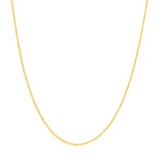 80mm Diamant Coupe Câble Chaîne Collier Véritable Solide 14K Tout or Jaune