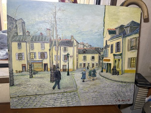 Art naïf huile sur panneau - art,