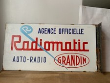 ancienne plaque émaillée Radiomatic auto radio Grandin