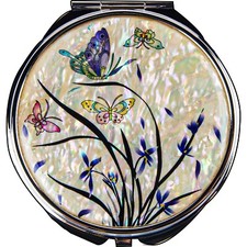 Miroir compact en nacre pour