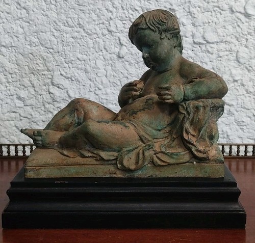 Sculpture putto en bronze - sculpture,