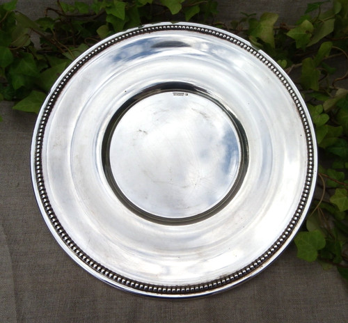 Assiette métal argenté - en,