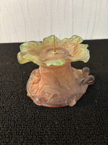 Bougeoir raisin cristal - , signé