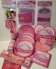 Pink Tiara Birthday Decorations for a Princess - Serves 16 Family and Friends