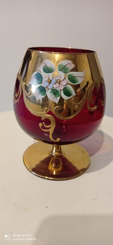 Ancien verre vintage décoré