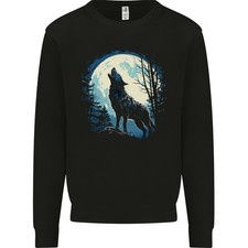 Sweat À Capuche Fantaisie Homme Loup Hurlant Au Clair De Lune