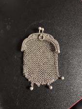 ancien porte monnaie bourse maille argent massif sanglier