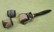 Ancien Festonneur et 3 Rouleaux - Impression sur Broderie - Collection - Vintage