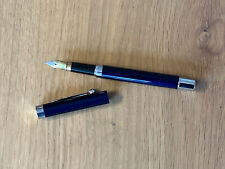 STYLO PLUME  BLEU INDIGO ET ARGENTÉ - PLUME MÉTAL IRIDIUM POINT GERMANY - NEUF