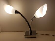 LAMPE MATHIAS EN MÉTAL CHROME VERRE OPALINE DESIGN VINTAGE DES ANNÉE XXe siècle 