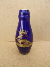 ancien vase miniature décor salamandre faience bleu de Tours art deco