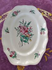 Plat Ovale Demi Porcelaine KG Lunéville Réverbère Décor Floral Coloré 36cm