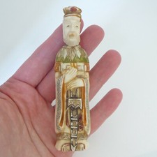Ancien flacon à opium / tabatière Personnage asiatique H10.5 cm