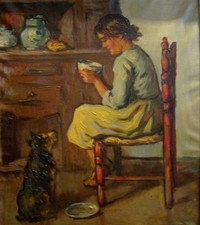 Jeune femme buvant un bol sous