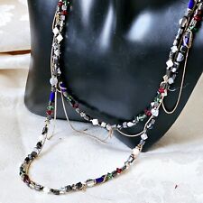 Sautoir Marie Laure Chamorel Paris Cristaux Swarovski Chainette Plaqué Or 90 Cm