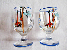 2 VERRES A LIQUEUR EMAILLES