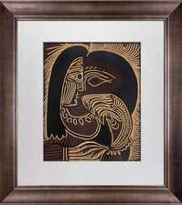Pablo picasso linocut - femme, au