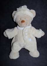 Peluche Doudou Ours Beige NICOTOY Pyjama Combinaison Jaune Coccinelle Bleu 26 Cm