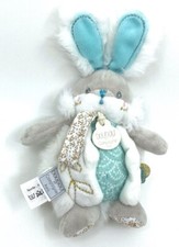 2656🌟Doudou lapin Hochet de sucre blanc bleu 17cm DOUDOU ET COMPAGNIE