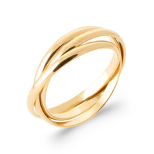 Bague 3 Anneaux Plaqué Or 18