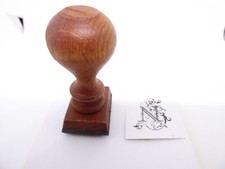 TAMPON - CACHET - BRODERIE - MONOGRAMME - BOIS / LAITON - LETTRE / LETTER - "N"