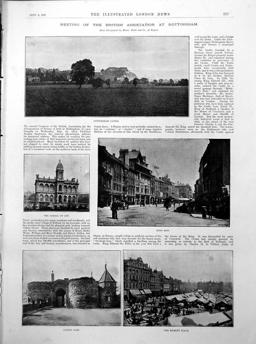 Old print nottingham castle - print,