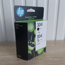 LOT DE DEUX CARTOUCHES D'IMPRIMANTE D'ENCRE HP 304 - BLACK + TRICOLOR- SEP 2026