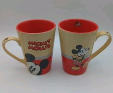 2 Mug Cup Tasses Mickey Mouse Vintage Disney Avec Anse, Environ 12cm