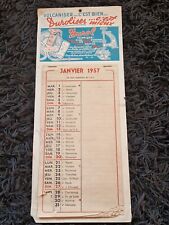 Calendrier DUROL vulcanisation Pneu Deco Garage Michelin 1957