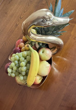 Coupe à fruits, décoration, laiton cygne